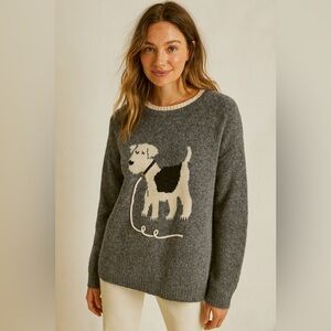 3323. Gray Sweater with Fox terrier Dog Design